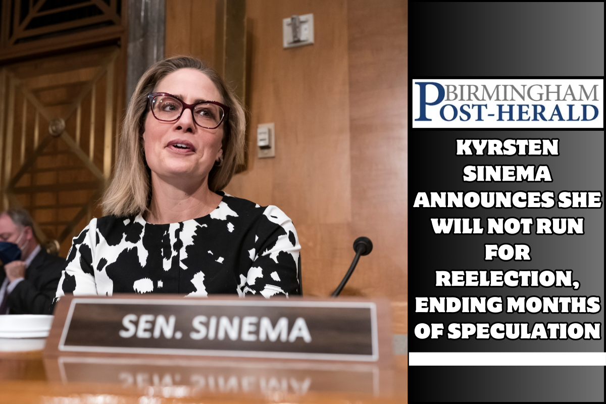 Kyrsten Sinema announces she will not run for reelection, ending months of speculation